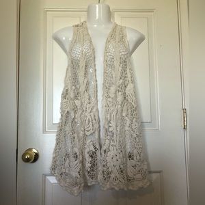 One size lace crochet vest